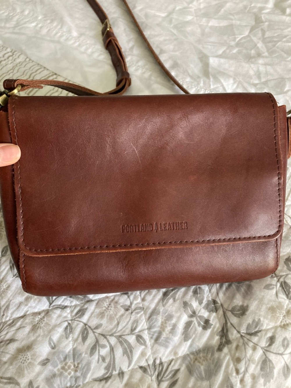 Portland Leather Chestnut Brown Leather Shoulder Purse